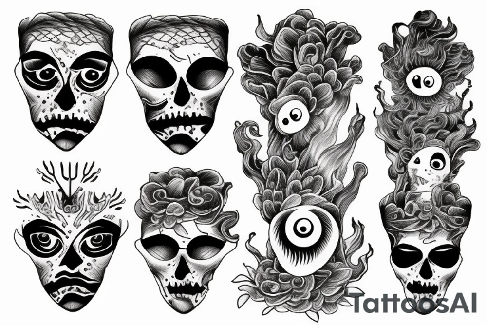 A wave of eyes tattoo idea