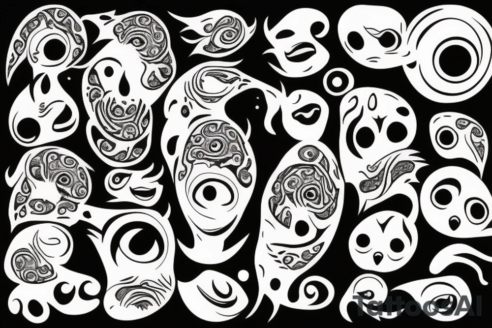 A wave of eyes tattoo idea
