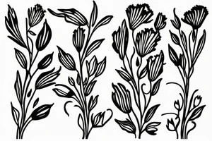 carnation line drawing tattoo idea
