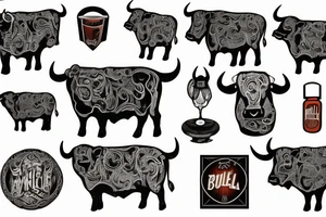 a bull and a victrola tattoo idea