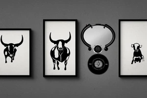 a bull and a victrola tattoo idea