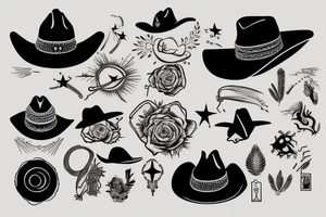 Cowboy hat tattoo idea