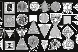Geometric lines with landscapes tattoo idea