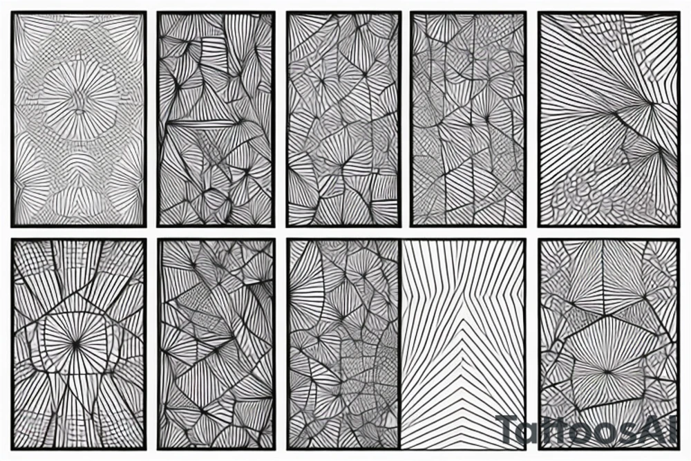 Geometric lines with landscapes tattoo idea