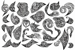fine line tattoo with various size dots and musical notes tattoo idea