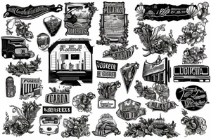 road leading up to building in background california tattoo idea