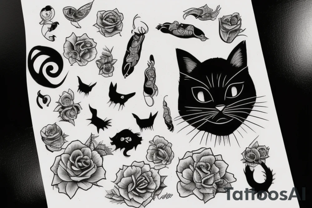 black cat tattoo idea