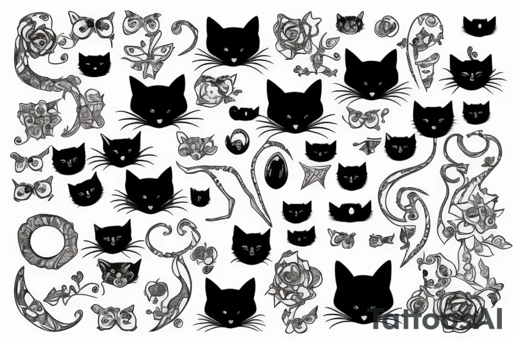 black cat tattoo idea