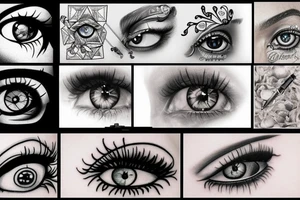 Eye in Diamond style facets tattoo idea