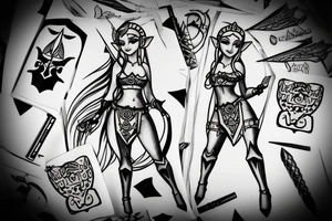 princess zelda in a bikini tattoo idea