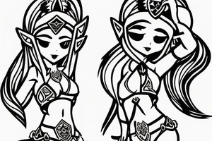 princess zelda in a bikini tattoo idea