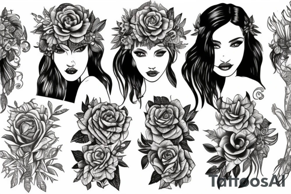 Sexy botanical boho, something goddess like tattoo idea