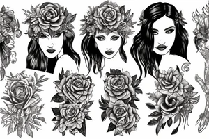 Sexy botanical boho, something goddess like tattoo idea