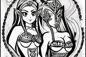 princess zelda in a bikini tattoo idea