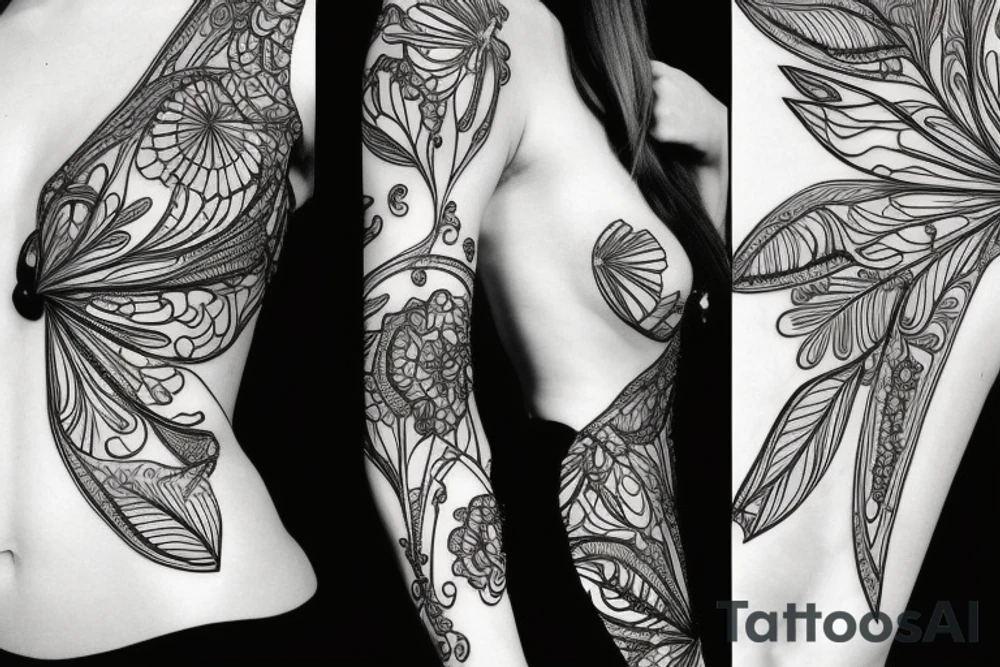 Sexy botanical boho, delicate line work for sternum tattoo idea Sexy botanical boho, delicate line work for sternum tattoo idea