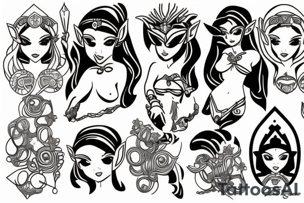 zelda in a bikini tattoo idea