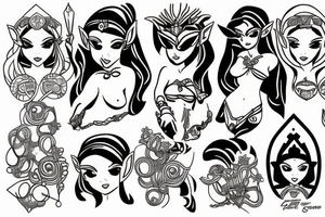 zelda in a bikini tattoo idea