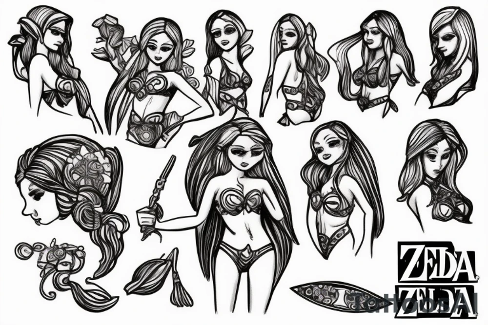 zelda in a bikini tattoo idea