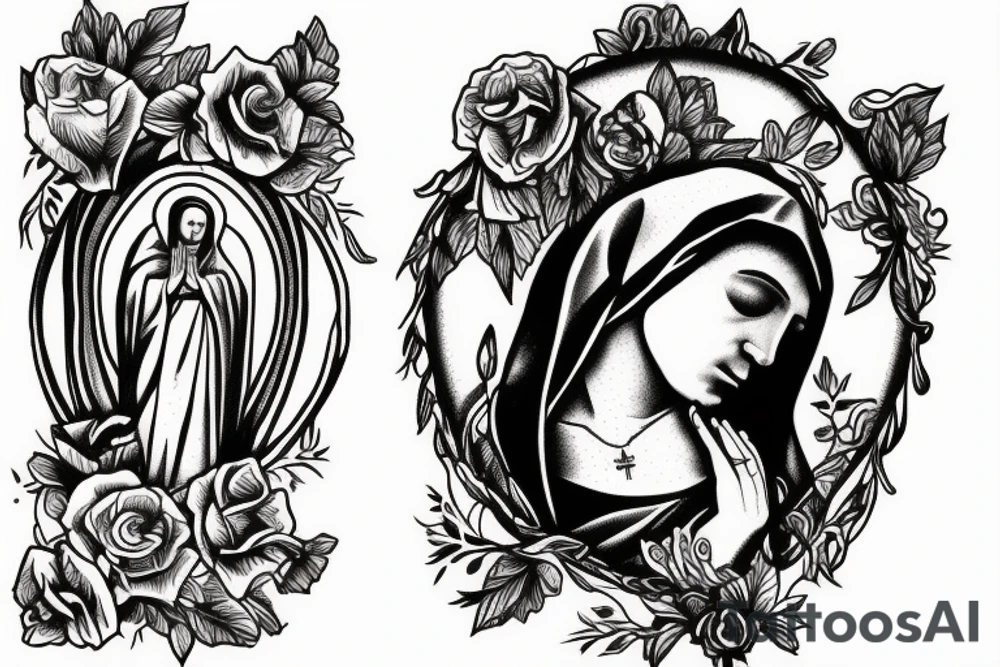 Virgin Mary crying blood tattoo idea
