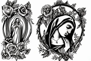 Virgin Mary crying blood tattoo idea