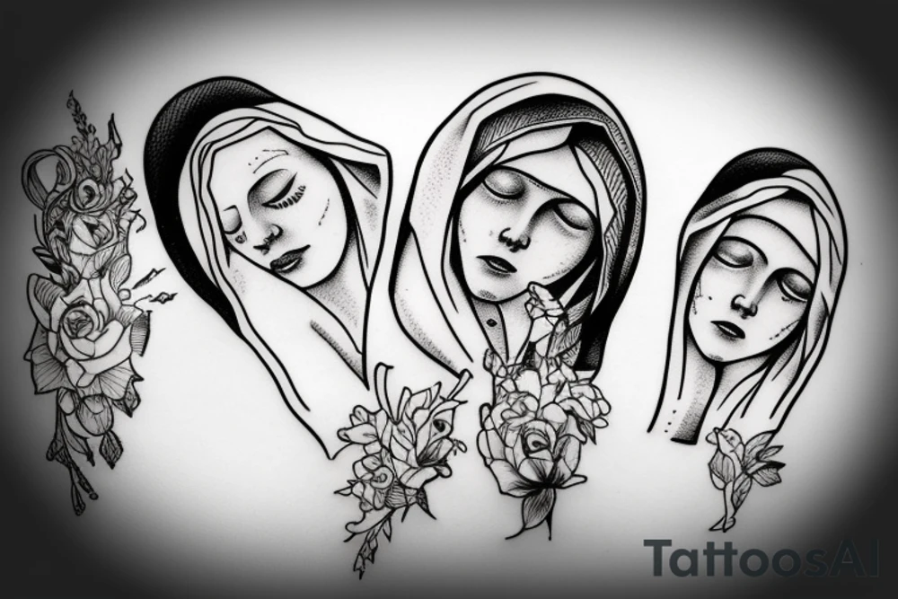 Virgin Mary crying blood tattoo idea