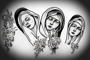Virgin Mary crying blood tattoo idea