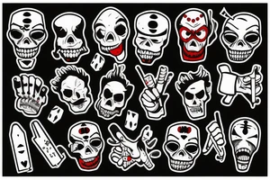 dice, dead mans hand,creepy evil clown smoking a joint tattoo idea