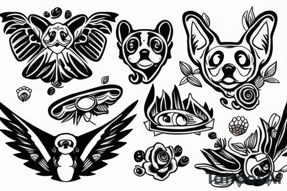 Fly dog tattoo idea