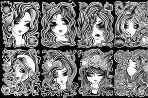 send noods animie girl tattoo idea