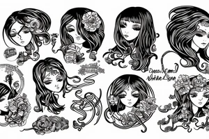 send noods animie girl tattoo idea