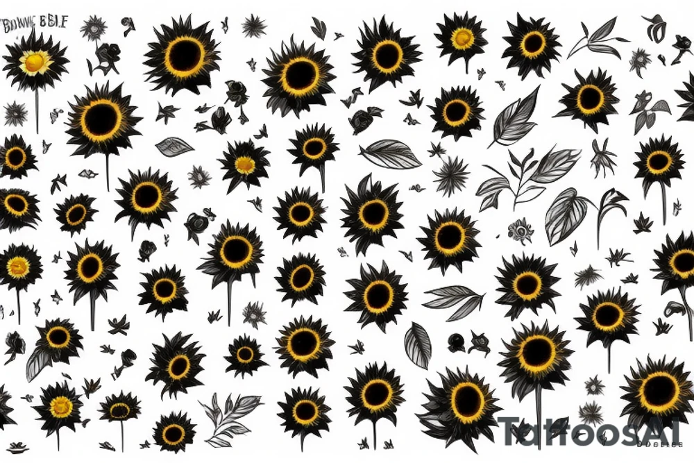 Bumble bee and sunflower tattoo idea