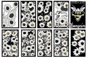 Bumble bee and sunflower tattoo idea
