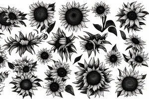 Bumble bee and sunflower tattoo idea