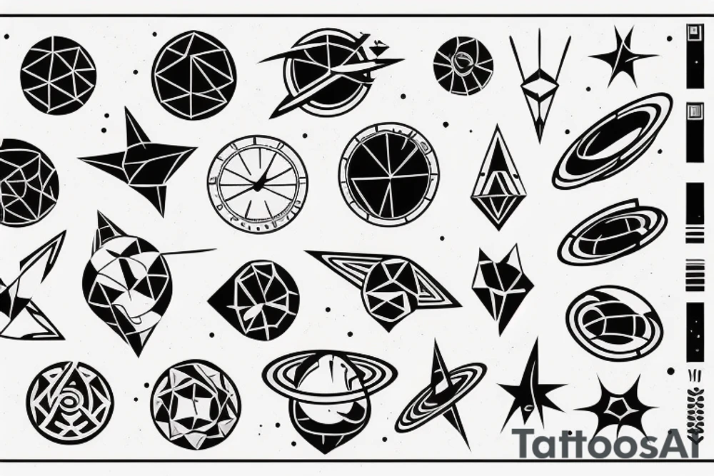 time as a planet in space tattoo idea