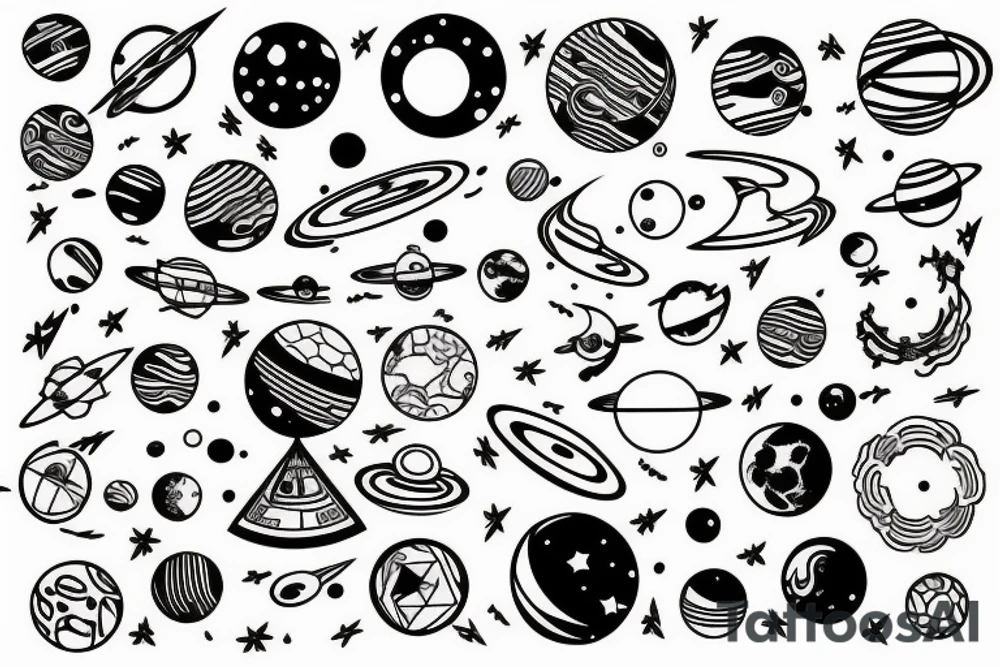 time as a planet in space tattoo idea