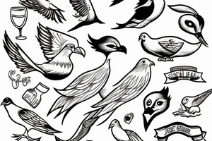A seagle drinks slushy tattoo idea