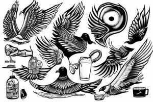 A seagle drinks slushy tattoo idea