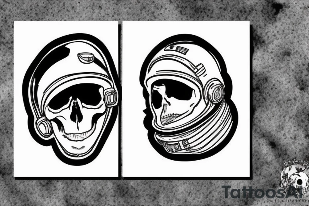 skull astronaut tattoo idea