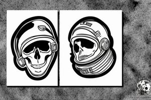 skull astronaut tattoo idea