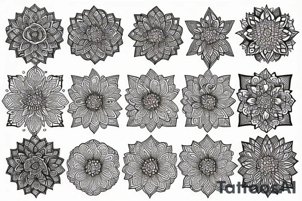 A detailed, intricate mandala design tattoo idea