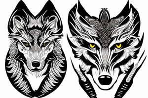 A stylized depiction of a favorite animal or creature, such as a wolf, dragon, or bird of prey tattoo idea