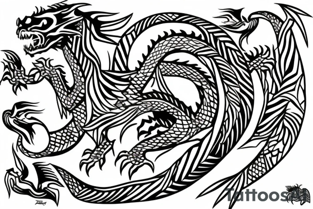 Dragon with cucumber tattoo idea
