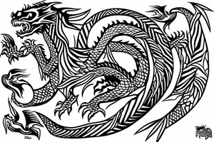 Dragon with cucumber tattoo idea