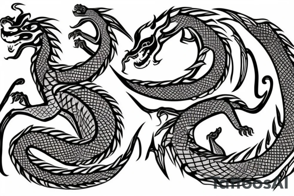 Dragon with cucumber tattoo idea
