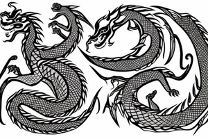 Dragon with cucumber tattoo idea