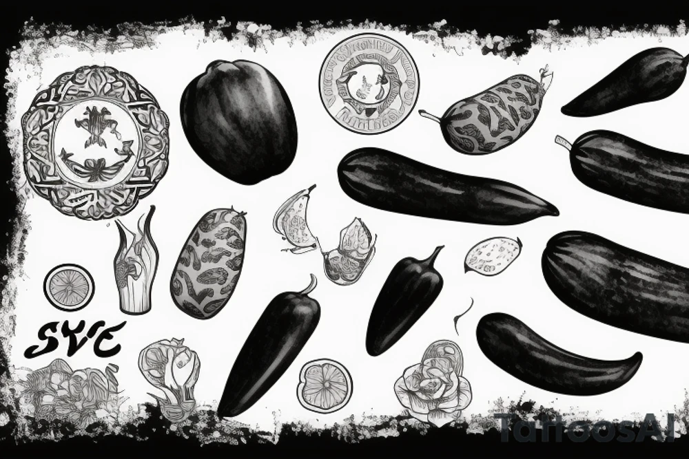 cucumber tattoo idea