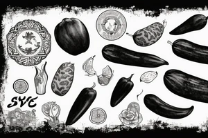 cucumber tattoo idea