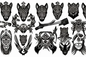 Latvian medival bearhunter warrior tattoo idea