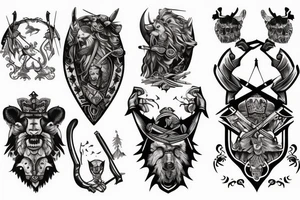 Latvian medival bearhunter warrior tattoo idea