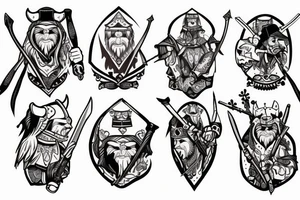 Latvian medival bearhunter warrior tattoo idea